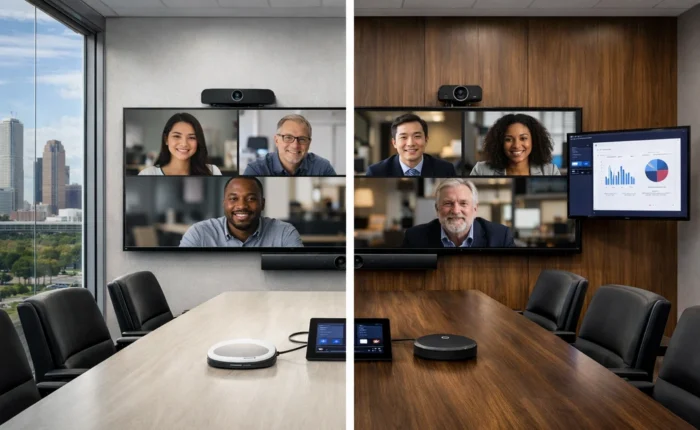 Video Conferencing Systems for Houston Offices Zoom Rooms vs Teams Rooms